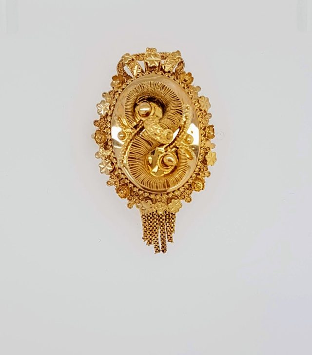 14 karaat gouden antieke occasion broche #24514 - Afbeelding 2