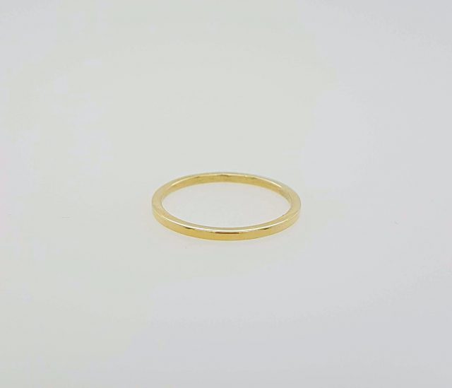 Gouden gladde aanschuifring 1.3 mm dik en hoog #20819