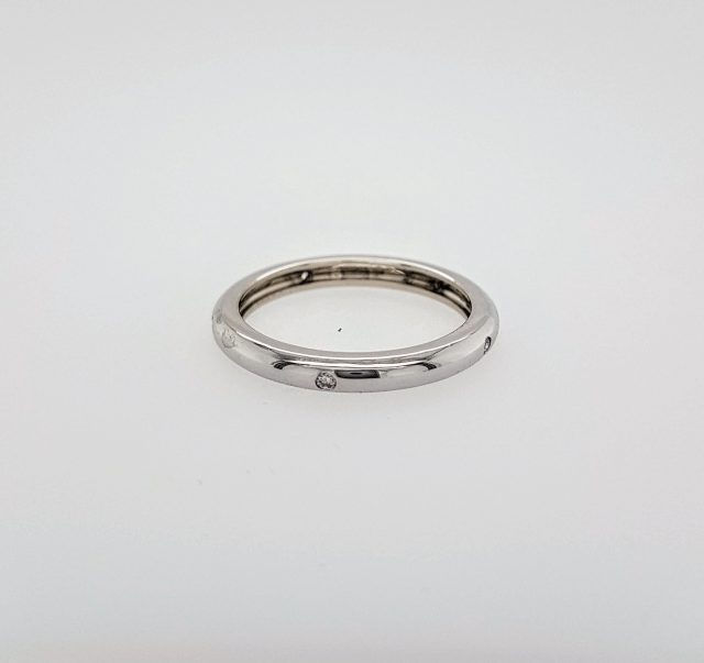 Witgouden aanschuifring met kleine diamantjes #10035 - Afbeelding 3