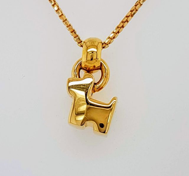 Gouden hanger/ bedel 'hond' #3831