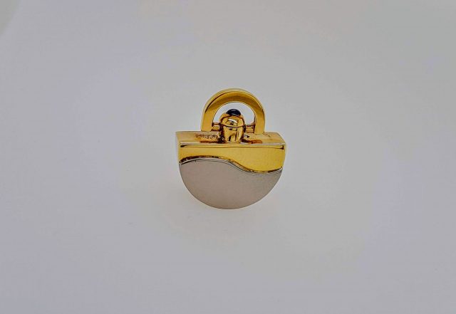 Bicolor gouden ashanger. #5537