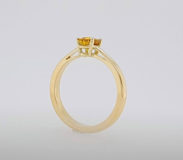 Gouden ring met gele saffier. #24570 - Afbeelding 3