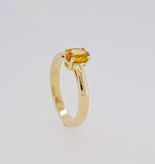 Gouden ring met gele saffier. #24570 - Afbeelding 2