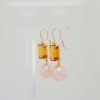 Gouden oorhangers Palmier Citrien m/z Parels en diamantje #24614 - Afbeelding 4