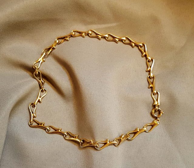 Gouden fantasie collier/ketting. Vintage #23887 - Afbeelding 2