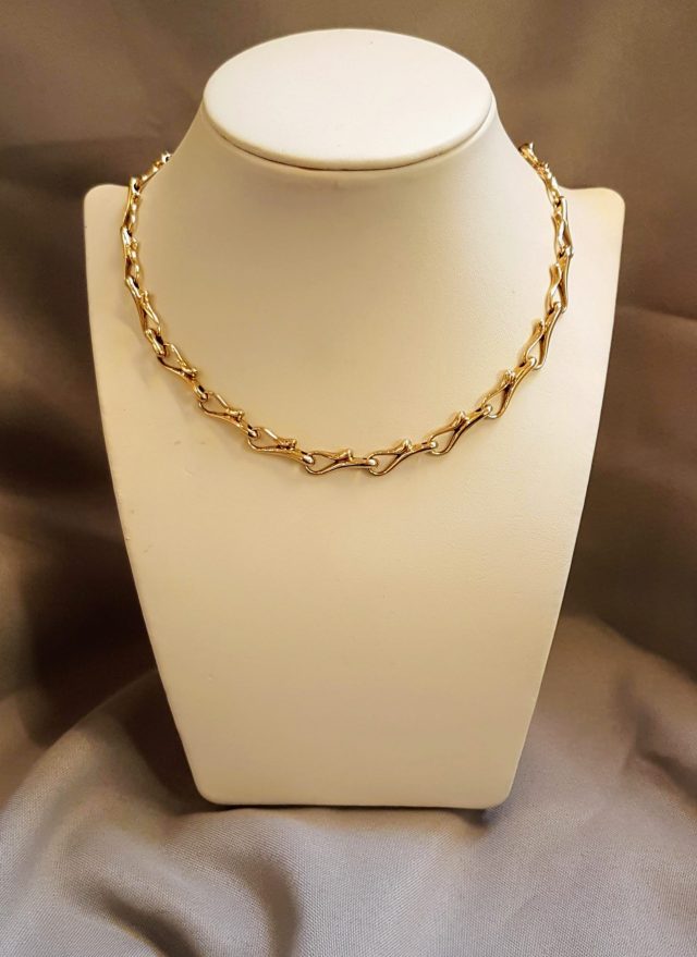 Gouden fantasie collier/ketting. Vintage #23887 - Afbeelding 3