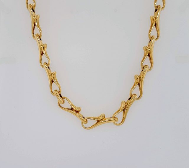 Gouden fantasie collier/ketting. Vintage #23887
