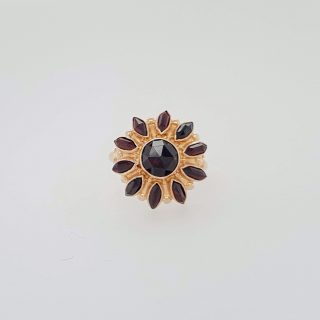 Roségouden ring met granaat. Vintage / Occasion #24636