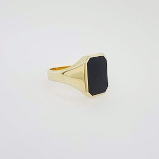 Gouden zegelring met onyx steen / Cachetring #14358