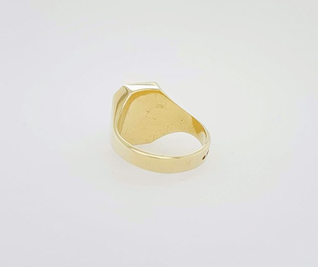 Gouden zegelring met onyx steen / Cachetring #14358 - Afbeelding 3