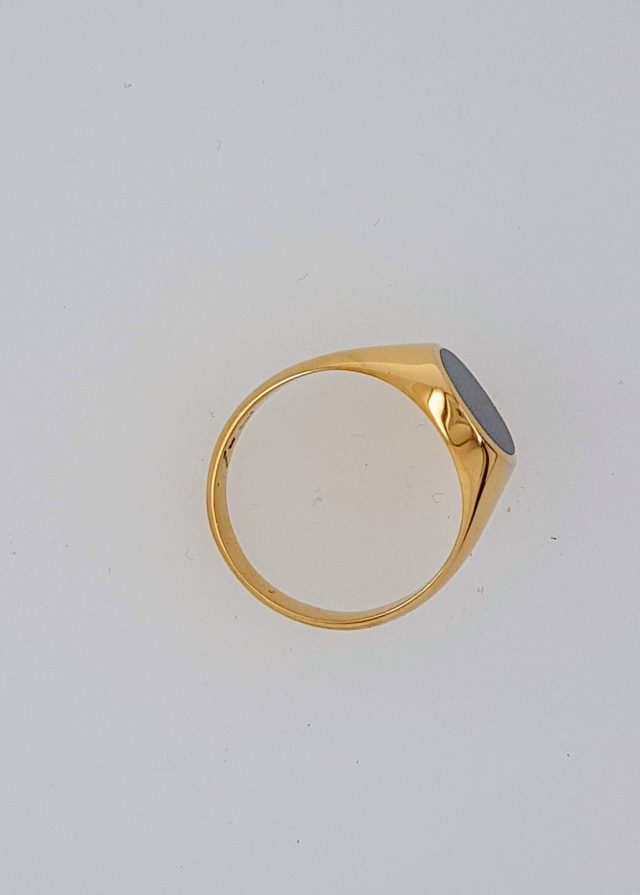 Gouden zegelring met blauwlagensteen / Cachetring #980 - Afbeelding 2
