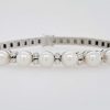 Witgouden parel briljant / diamant armband #24320