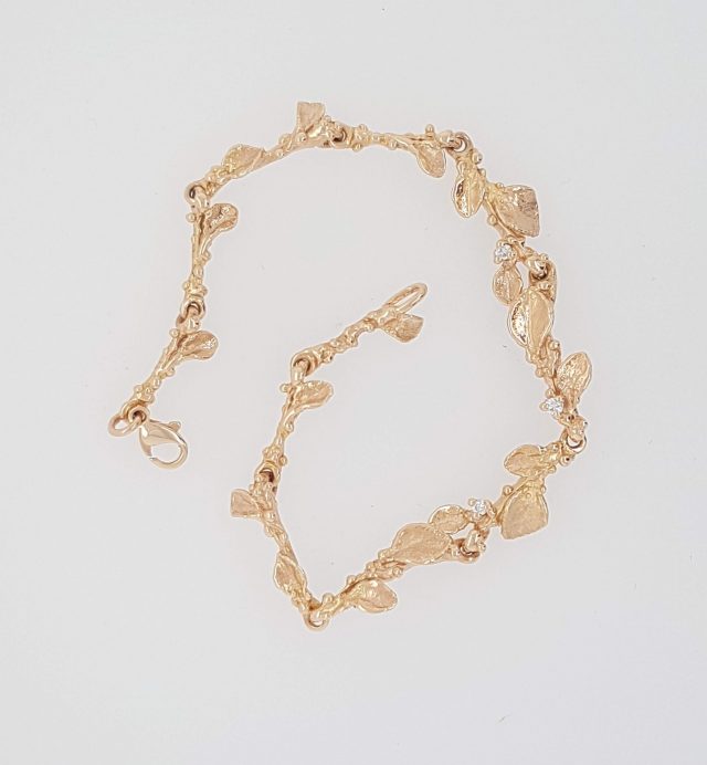 18 Karaat rosé gouden armband van blaadjes #23281 - Afbeelding 4