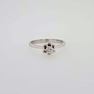 witgouden solitair diamantring. Occasion #22314