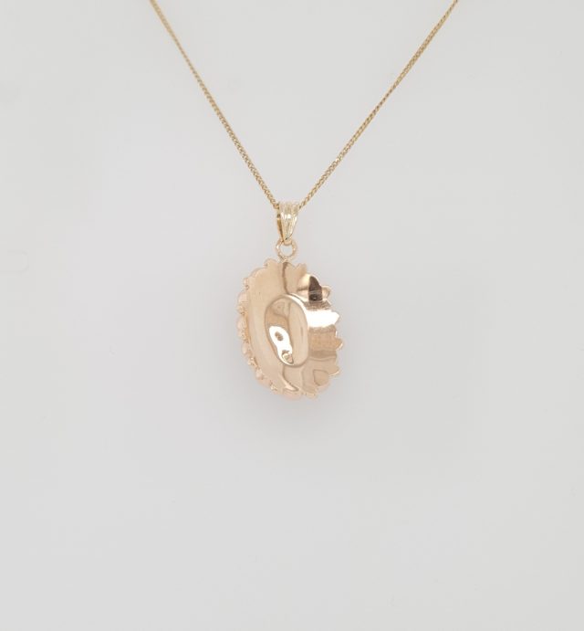 Vintage gouden granaat hanger. #24681 - Afbeelding 3