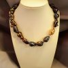 Peacock nuclea parel collier met gouden slot. #17818