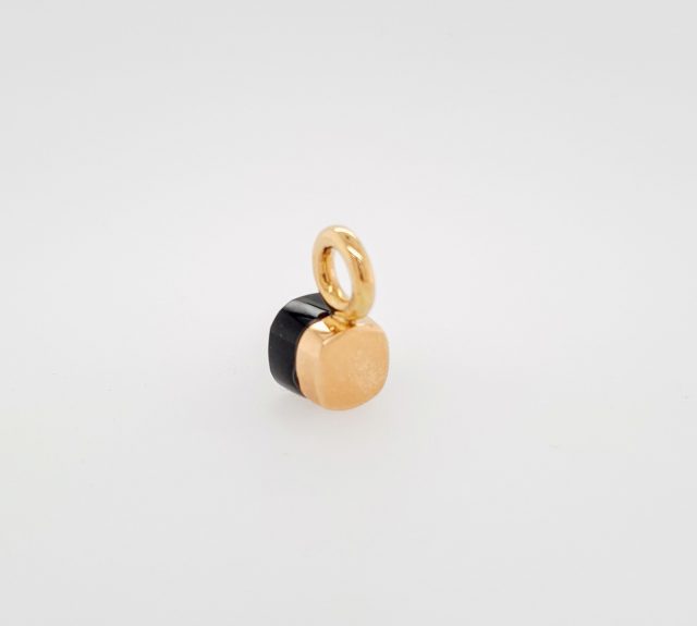 Gouden hanger met zwarte Jade #23535 - Afbeelding 3