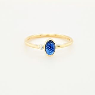 Gouden ring met saffier en diamant #24666