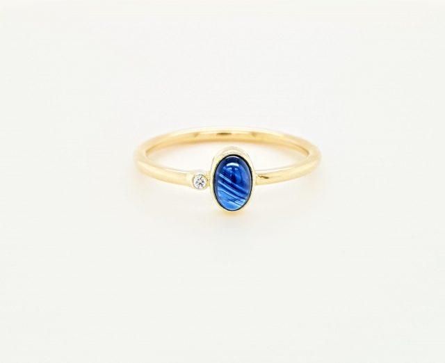 Gouden ring met saffier en diamant #24666