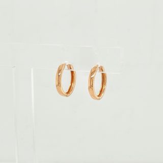 14 Karaat rosé gouden creolen van 14 x 2 mm met middenscharnier #20013