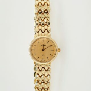 14 Karaat gouden damespolshorloge met gouden band. Cordella, 2e Hands #24717