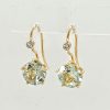 14 Karaat gouden penta oorhangers met mintquarts en diamant #24738 - Afbeelding 5