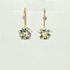 14 Karaat gouden penta oorhangers met mintquarts en diamant #24738 - Afbeelding 4