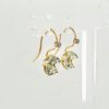 14 Karaat gouden penta oorhangers met mintquarts en diamant #24738 - Afbeelding 3