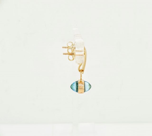 14 Karaat geelgouden oorknoppen voor creoolhangers. #24740 - Afbeelding 2