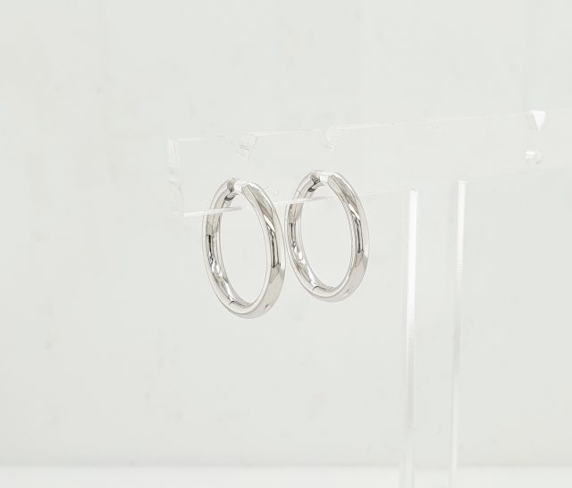 14 Karaat solide creolen. 20x2.5 mm #13270 - Afbeelding 3