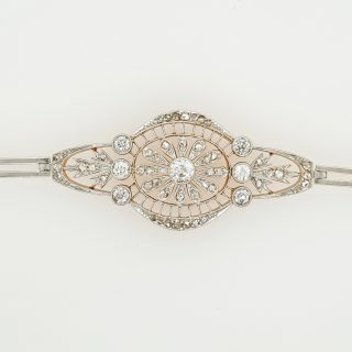 14 Karaat bicolor ragfijn gouden armband met diamant, occasion. #24784