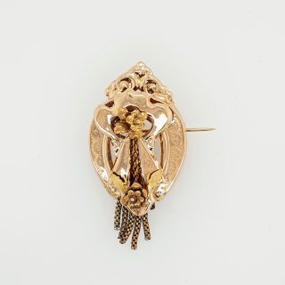 14 Karaat antieke gouden broche. Occasion #24853