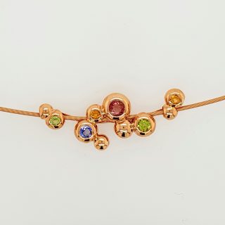 18 Karaat gouden hanger van Ehinger-Schwarz met diverse kleurstenen. Games of luck. #23153