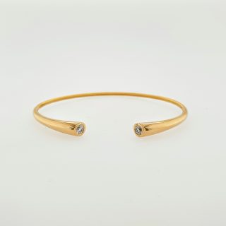 18 Karaat gouden klem armband Dialog van Ehinger Schwarz met 2 diamanten #24353