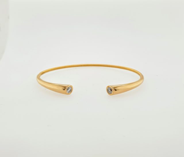 18 Karaat gouden klem armband Dialog van Ehinger Schwarz met 2 diamanten #24353