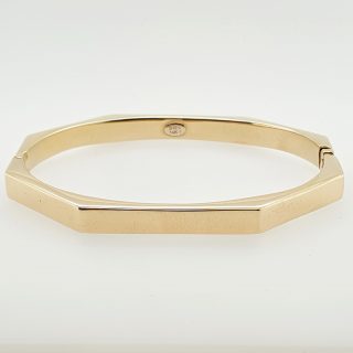 14 Karaat gouden achthoekig slavenband of bangle. Occasion #25065
