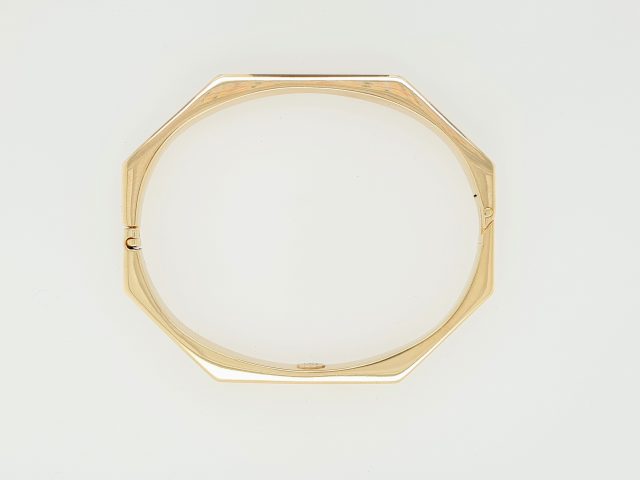 14 Karaat gouden achthoekig slavenband of bangle. Occasion #25065 - Afbeelding 3