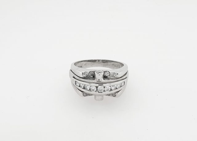 14 Karaat witgouden ring met briljant geslepen diamant 0.68 crt. #25083 - Afbeelding 5