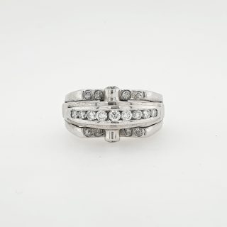 14 Karaat witgouden ring met briljant geslepen diamant 0.68 crt. #25083