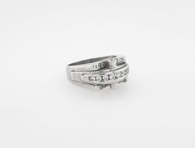 14 Karaat witgouden ring met briljant geslepen diamant 0.68 crt. #25083 - Afbeelding 3
