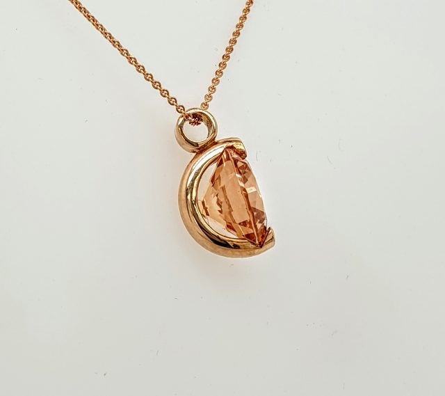 14 karaat rosé gouden hanger met cubic zirkonia #25179 - Afbeelding 2