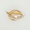 14 Karaat bicolor gouden broche met parel, Occasion #20053 - Afbeelding 3