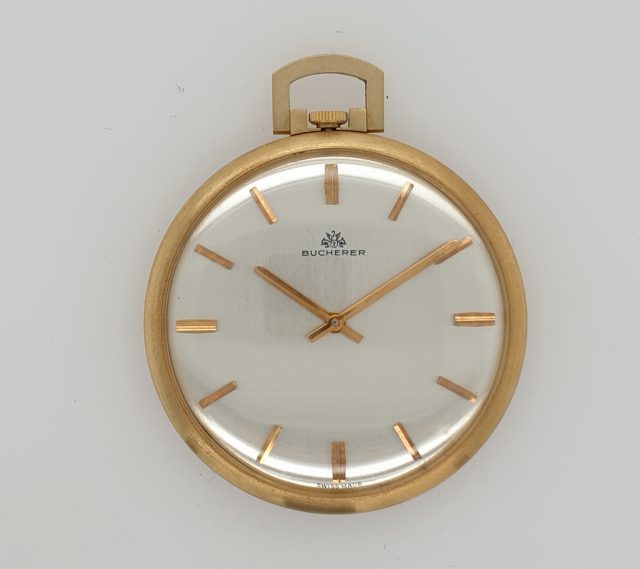 18 Karaat occasion gouden zakhorloge Bücherer. #25220