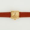 IWC 18 karaat gouden damespolshorloge met leren band. Vintage #25221