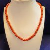 Bloedkoralen ketting met zilveren slot. Vintage #22241