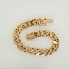 Zware14 karaat massief gouden en geslepen heren gourmet armband. Vintage #25255 - Afbeelding 5