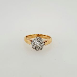 14 karaat gouden bicolor entourage ring. Occasion #25262