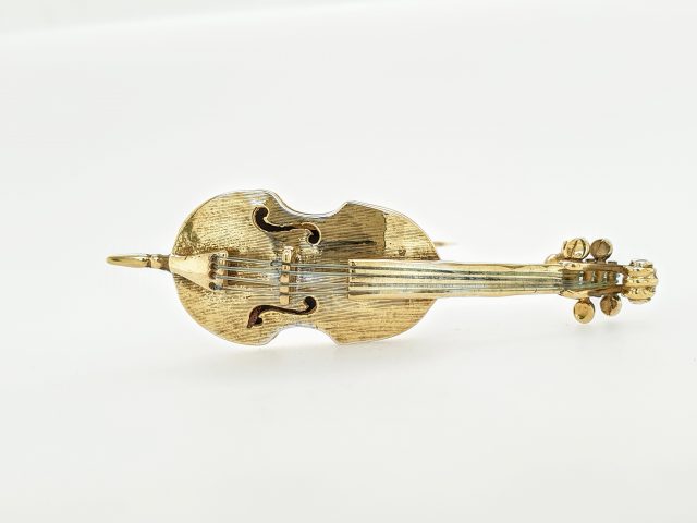 Verguld zilveren Chello broche van 57 mm. 2e Hands. Muziekinstrument. #25344 - Afbeelding 4