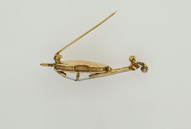 Verguld zilveren Chello broche van 57 mm. 2e Hands. Muziekinstrument. #25344 - Afbeelding 3