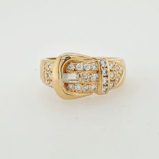18 karaat gouden gespring met briljant. Occasion #25473